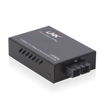 Link UT-0216 MINI Fiber Optic Media Converter RJ45/SC (MM.) 10/100 Mbps, Distance 2 km. (Indoor Only)