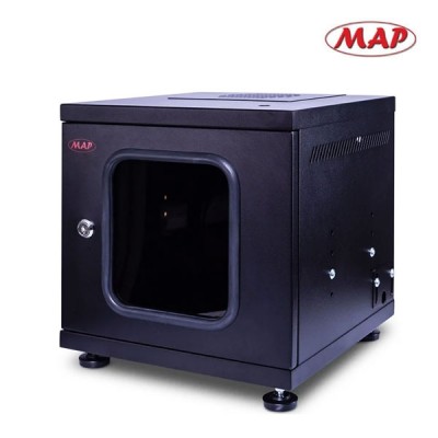 MAP M6-30030B Modern Mini Steel Box Cabinet W/Shelf, Black (30x30x30cm)