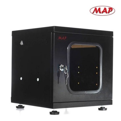 MAP M6-40030B Modern Mini Steel Box Cabinet W/Shelf, Black (40x40x30cm)
