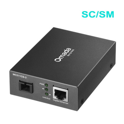 tp-link MC211CS-2 Omada Gigabit Single Mode SC/UPC Fiber WDM Media Converter (Single fiber) , 1550 nm TX, 1310 nm RX, Up to 2 km. (ใช้คู่กับ MC212CS-2)