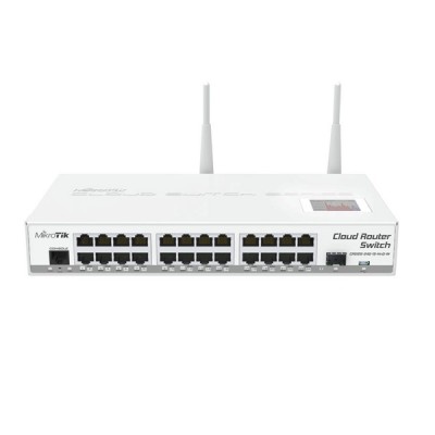 MikroTik CRS125-24G-1S-2HnD-IN Cloud Router Switch 24-Port Gigabit Ethernet Layer 3, 1-Port SFP, LCD Status,802.11n Wireless, CPU 600MHz, RouterOS L5
