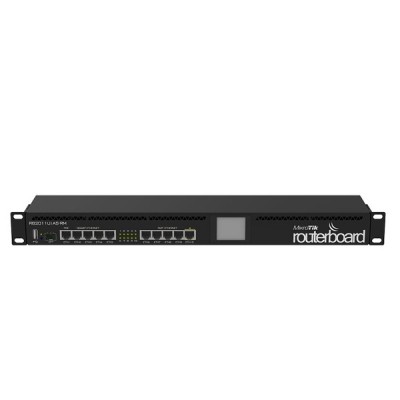 MikroTik RB2011UiAS-RM Router 5-Port Eternet and 5-Port Gigabit Ethernet, LCD Status, PoE Out on port 10, 600MHz CPU, 128MB RAM, RouterOS L5, 1U rackmount