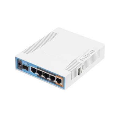 MikroTik RB962UiGS-5HacT2HnT (hAP ac) Dual-concurrent (2.4GHz + 5.0GHz)  Access Point Hi-Speed N150 / AC867Mbps, 5-Port Gigabit