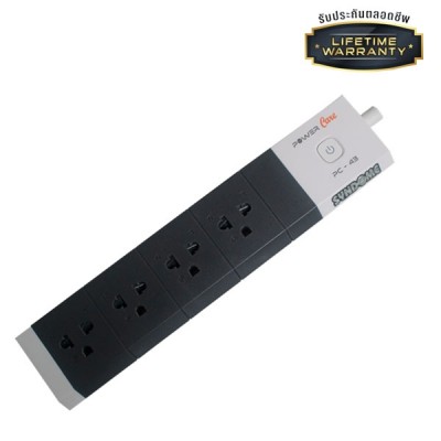 Syndome Power Care PC-43 Smart-Plug 4 Outlets, 2500Watt / 10 Amps.(Max), Length Cable 3 meter, Black