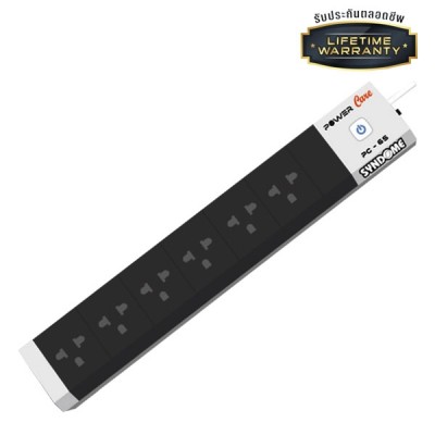 Syndome Power Care PC-65 Smart-Plug 6 Outlets, 2500Watt 10 Amps.(Max), Length Cable 5 meter, Black
