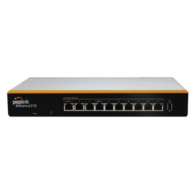 Peplink Balance 210 (BPL-210) Dual-WAN Router, 2 Gigabit WAN port and 7 Gigabit LAN port, 350Mbps Throughput, Load Balancing/VPN/QoS Support
