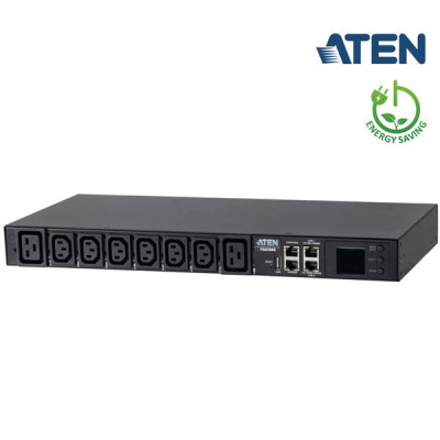 Aten PG8308G 8-Outlet 1U Outlet-Metered & Switched eco PDU, Maximize 1U Power Efficiency, Minimize IT Overheads Cascade up to 64 PDUs with Dual 1G LAN Ports Connection, 32A Max