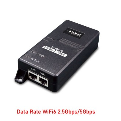 PLANET POE-165 WiFi6 Support 2.5G/5GBase-T 802.3at PoE+ Single-Port Multigigabit 802.3at PoE+ Injector (30 Watts)