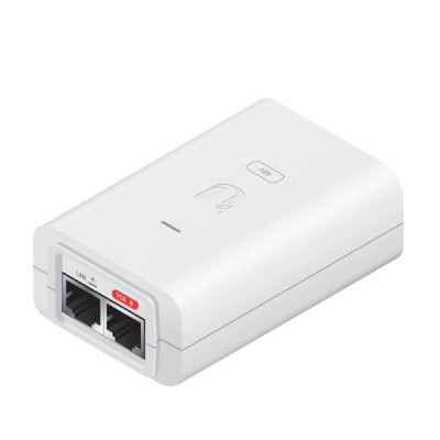 Ubiquiti POE-48-24W-WH Gigabit PoE Adapter 48VDC/0.5A Designed for Use with Ubiquiti 48V PoE Devices, 2-Port 10/100/1000 Ethernet, White