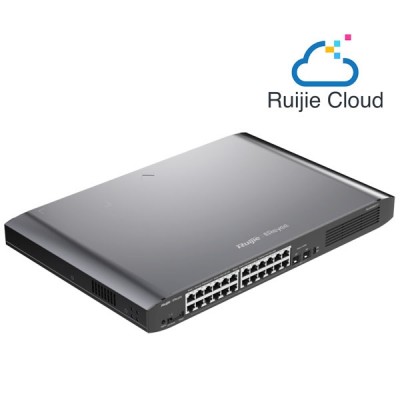 Reyee RG-ES226GC-P 26-Port Gigabit Smart Cloud Mananged PoE Switch, including  16 PoE/POE+ Ports, 370W PoE Power Budget, + 2 x SFP Gigabit Port, Rack-mountable Steel Case