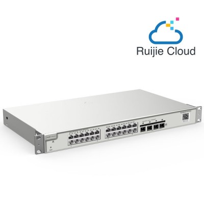 Reyee RG-NBS3200-24GT4XS 24-Port L2 Cloud Managed 10G Switch, 24 Gigabit RJ45 Ports, 4 x 10G SFP+ Slots, Rack-Mountable Steel Case