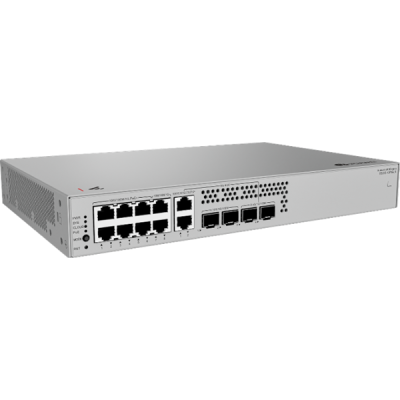 Huawei S220S-10PN4JX 8 ports 10/100/1000BASE-T (6*PoE+), 2 ports 10/100/1000/2.5GBASE-T (PoE+), 2 ports 10GE SFP+, 2 ports 2.5GE SFP, 128W PoE, Built-in AC power, Fanless