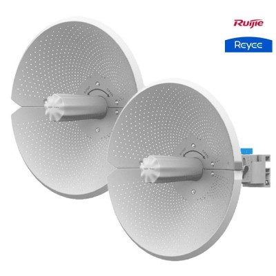 Reyee RG-AirMetro460G-Set 5GHz Wireless Bridge PTP/PTMP CPE, 802.11ac, Freq 5GHz Hi-Speed 867Mbps, Gain 23 dBi, 1 x 10/100/1000 Port, All-in-one Cloud Management Support, IP65 Weatherproof, 24 V Passive PoE included (1 ชุดมี 2 ตัว)
