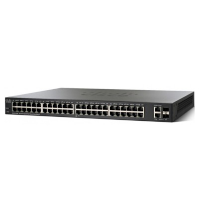 Cisco SG220-50P Switch PoE 50-Port Gigabit Smart Managed, 2-Port Gigabit RJ45/SFP Combo, Total Budget 375W, Spanning Tree/Link Aggregation/VLAN Support 