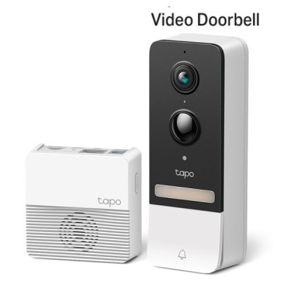 tp-link Tapo D230S 2K 5MP Smart Battery Video Doorbell Camera Kit (1 × Tapo D230, 1 × Tapo H200), 2.4 GHz Wi-Fi, 5200mAh Rechargeable Lithium-ion Battery, Water & Dust Resistant IP64