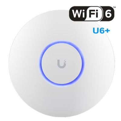 Ubiquiti UniFi U6+ (U6-Plus) Wi-Fi 6 (802.11ax) Access Point Dual-Band 3.0 Gbps Aggregate Throughput Rate, Power 23dBm, 802.3af PoE; 48V PoE Support (PoE injector not included)
