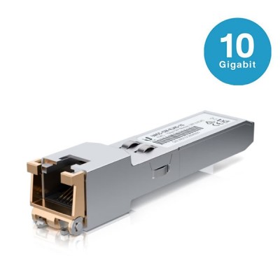 Ubiquiti UACC-CM-RJ45-MG 10G SFP+ to RJ45 adapter Transceiver Copper SFP Module 10 Gbps, up to 100 m.