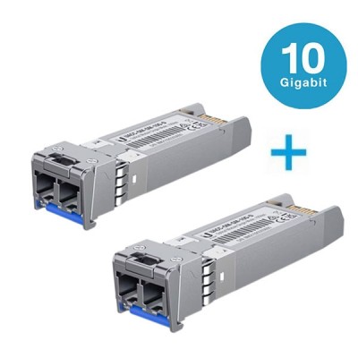 Ubiquiti UACC-OM-SM-10G-D2 10G SFP+ Duplex Single-Mode Fiber Module with LC Connector, Supporting Up to 10km. Pack 2 pcs.