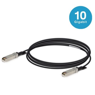 Ubiquiti UDC‑3 Fiber Cable 10G SFP+ Direct Attach Passive Copper Cables, 30AWG, 3 Meter