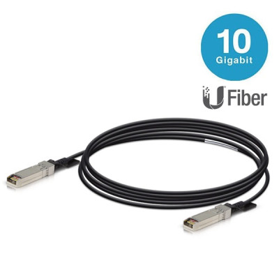 Ubiquiti UDC-3 High Performance 10G SFP+ Direct Attach Passive Copper Cable, SFP+ to SFP+ Connector, 30AWG, 3 m.