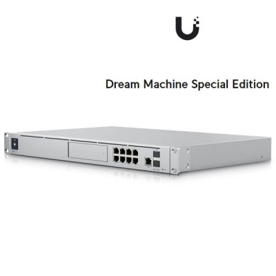 UBiQUiTi Dream Machine Special Edition (UDM-SE) All-in-One Enterprise Router Security Gateway + PoE Switch and Network Video Recorder Dual-WAN (2.5 GbE RJ45 + 10G SFP+) + 9 LAN (8 Port 1G + 1 Port 10G SFP+) Support (2)PoE+, (6)PoE, LCM display 1.3" Touchs