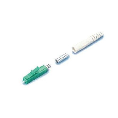Link UF-0002SM/APC LC/APC Simplex, Singlemode, Green, Zirconia Fiber Optic Connector, Beige Boot 0.9 mm, 3.0 mm diameter Cable