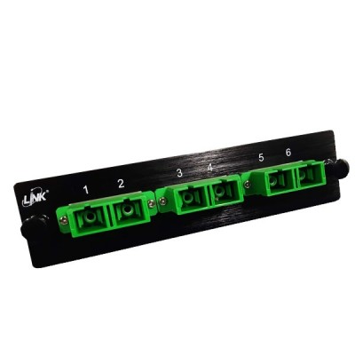 Link UF-2166SM-APC Fiber Optic 3 SC Duplex Snap-In Adapter Plate (SM & APC)