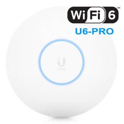 Ubiquiti UniFi 6 Pro (U6-Pro) High-Performance Access Point, Dual-Band WiFi 6 4x4 MIMO with 160 MHz, 5.3Gbps, 802.3at PoE Support; 48V PoE Adapter (Not Included)