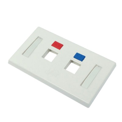 Link US-2002AWH Face Plate 2 Port With Icon & Lable ID, White color