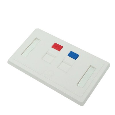Link US-2122A Face Plate 2 Port With Shutter/Icon/Lable ID, White color