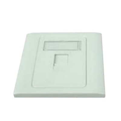 Link US-2331SQ Shiny White Shutter Exclusive Square Face Plate, 1 Port With Label