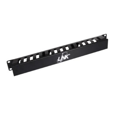 Link US-3053A Cable Management Panel with Cover, SPCC Steel, 1U Rack Mountable 