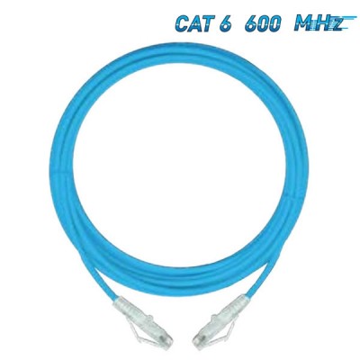 Link US-5140SS-4 Unshield CAT 6 Small O.D RJ45 UTP Patch Cord, 600 MHZ, Light Blue,  Length 0.5 M.