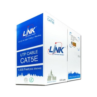 Link US-9035 CAT5E Indoor F/UTP Enhanced Cable, Bandwidth 350MHz, CMR White Color 305 M./Pull Box *ส่งฟรีเขต กทม.