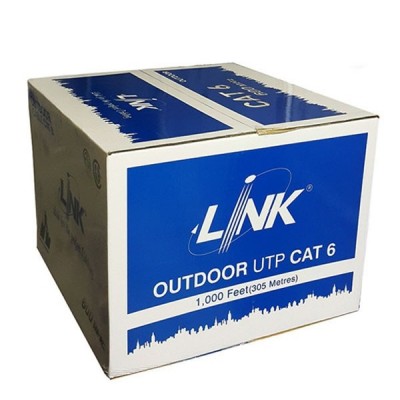 Link US-9106PW Outdoor CAT6 UTP CMX cable, Black Color, PE w/Power Wire, Bandwidth 600MHz 305 M/Box