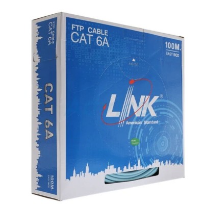 Link US-9266LSZH-1 CAT6A Indoor F/UTP Cable, Bandwidth 650MHz, 23 AWG, LSZH Aqua Blue Color 100 M./Roll