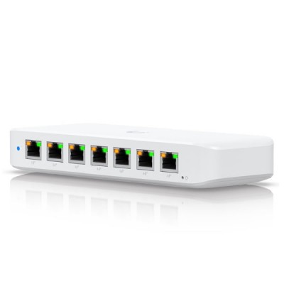 Ubiquiti USW-Ultra-60W (52W) Compact Layer 2, 8-port GbE PoE Switch with Versatile Mounting Options., 7 Port GbE PoE+ output + 1 GbE port with optional PoE++ input