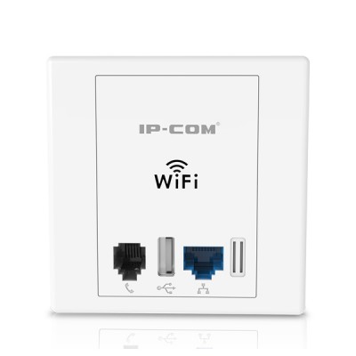 IP-COM W30AP : Wireless N300 Wall Plate Access Point 300 Mbps 2.4GHz, 2 Antennas, 802.11 b/g/n, 2-Port 10/100 Mbps + USB 2.0 + 802.3af Supported (POE Injector NOT Included) 