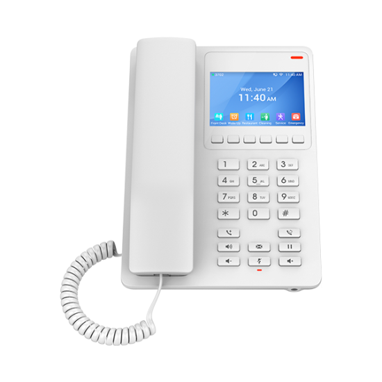 Grandstream GHP630 Compact IP Phone 3 SIP Phone 3 Line Dual band Wifi 3.5" Color LCD PoE support Desktop Hotel phone Adapter not include White 