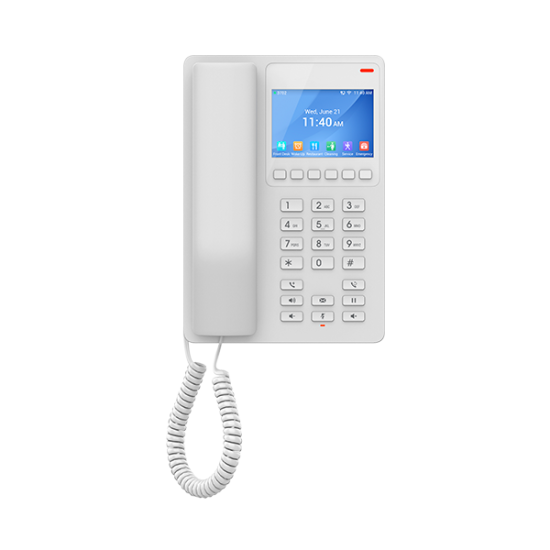Grandstream GHP630W Wifi 6 Desktop IP Phone 3 SIP Phone 3 Line LCD 3.5" Color PoE support Desktop Hotel phone Adapter include White  
