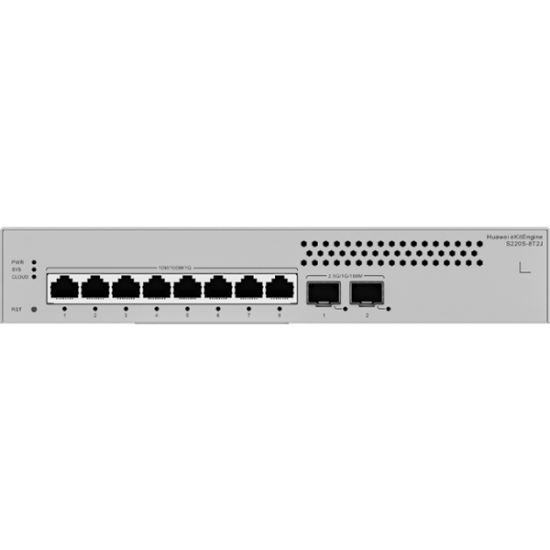 Huawei S220S-8T2J L2-Managed Switch 8 Port Gigabit, 2 Port Uplink SFP 2.5Gbps Cloud Managed built-in AC power Fanless