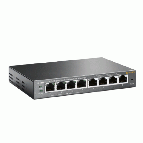 tp-link TL-SG108PE 8-Port Gigabit Easy Smart Switch with 4-Port PoE (802.3af), PoE Power Budget 55W, VLAN, Static Link Aggregation Supports