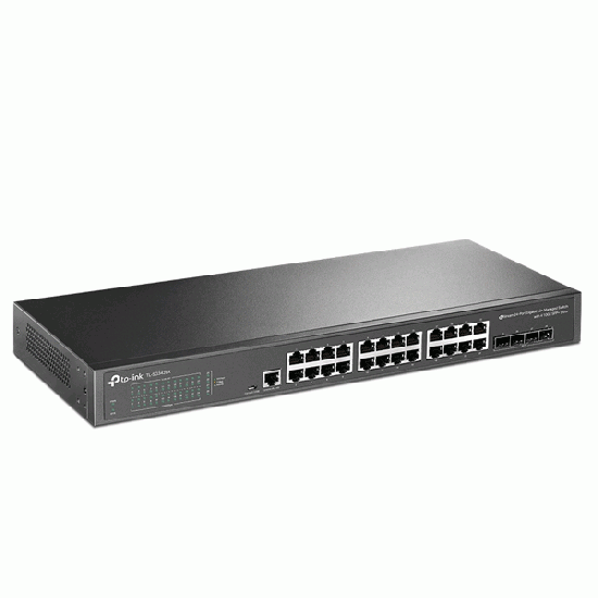 tp-link TL-SG3428X JetStream 24-Port Gigabit L2+ Managed Switch + 4× 10G SFP+ slots, VLAN, DHCP Snooping, Omada Controller Support, Rack-Mountable Steel Case
