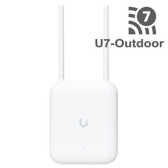 Ubiquiti U7-Outdoor (UniFi 7 Outdoor) 4.98Gbps Indoor/Outdoor (IPX6) Access Point, 1 x 2.5 GbE RJ-45 Port PoE+, PoE injector not included