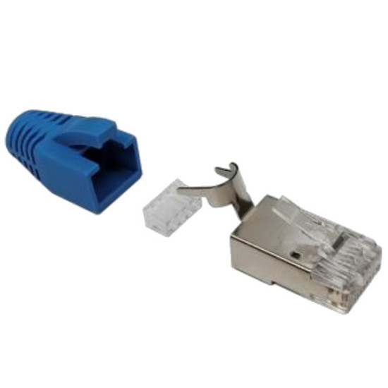 Link US-1004A Shield CAT 6 RJ45, 2 Layer With Pre-Insert bar, w/Blue Boot,1 Pcs/ Pack ( Used Tool TL-1106AGA )