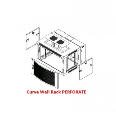 Link CW2-60612C Wall Rack 19" Wave CURVE Perforate 12U, ลึก 60 cm., (60cm x 60cm x 64cm) *ส่งฟรีเขต กทม.และปริมณฑล