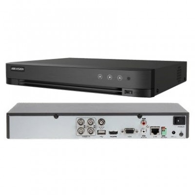 HIKVISION iDS-7204HUHI-M1/FA Turbo AcuSense DVR, Face picture comparison, 4-ch, up to 8-ch IP, 8MP, 1080P, 1U, 1 HDD SATA Interface, H.265 Pro+, 1ch Audio via coaxial cable