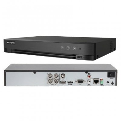 HIKVISION iDS-7204HUHI-M1/S Turbo AcuSense DVR, 4-ch analog, up to 5-ch IP, 8MP, 1080P, 1U,  1 HDD SATA Interface, H.265 Pro+