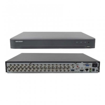 HIKVISION DS-7232HGHI-K2 DVR 32 Turbo Pro HD, 32-ch analog, 18-ch IP, 2MP camera 1080P, 1U H.265 DVR, 1-ch audio via coaxial cable, 2 SATA Interface HDD.