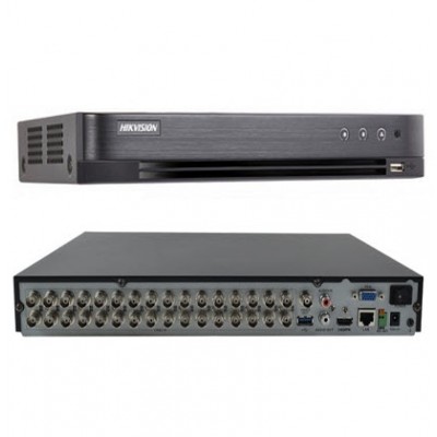 HIKVISION iDS-7232HQHI-M2/S Turbo AcuSense DVR, Perimeter protection, 32-ch analog, up to 40-ch IP, 4MP camera, 1080P, 1U, 2 HDD SATA Interface, H.265, Audio via coaxial cable